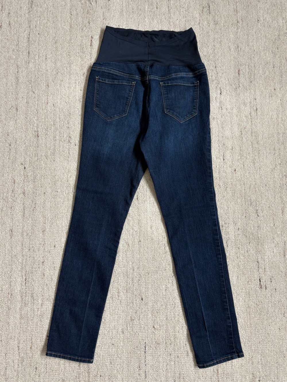 Old Navy Maternity Dark Wash Skinny Ankle Jeans Over Belly Panel Size 8 Regular - Picture 3 of 9